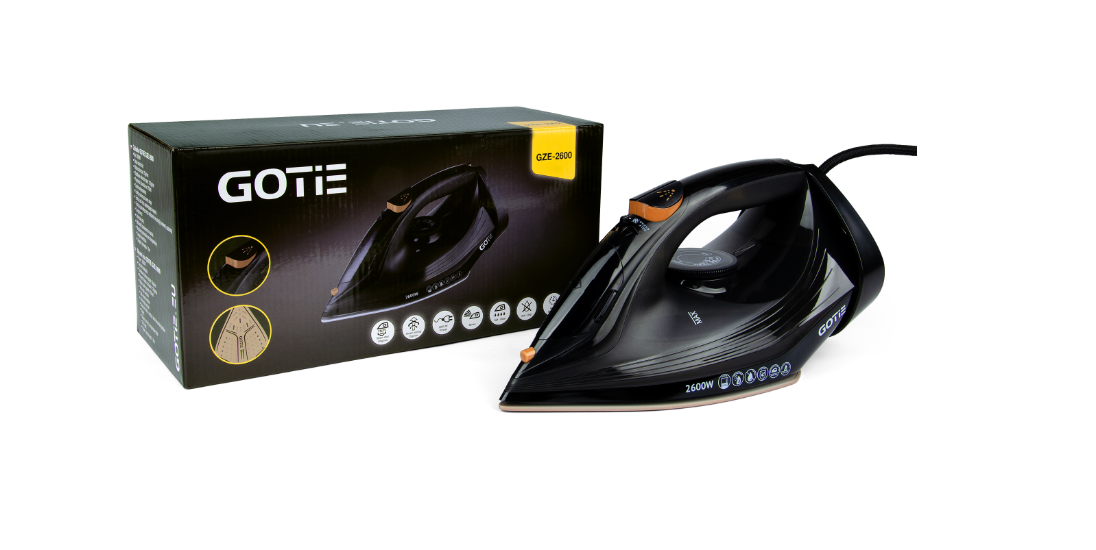 Żelazko GOTIE GZE-2600 Mocne 2600 W Ceramiczna stopa Strażak