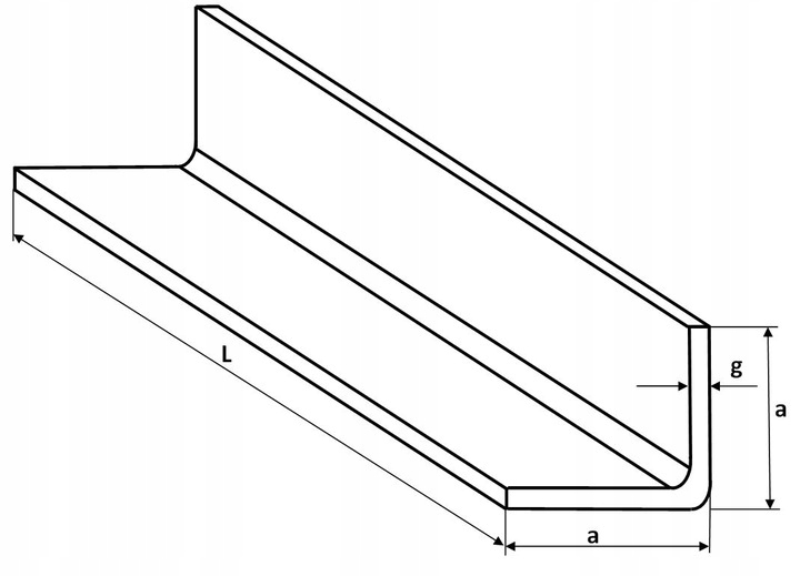 KĄTOWNIK 40x40x4 GORĄCOWALCOWANY 200cm GRUBOŚĆ 4MM KĄTOWNIK STALOWY 2M