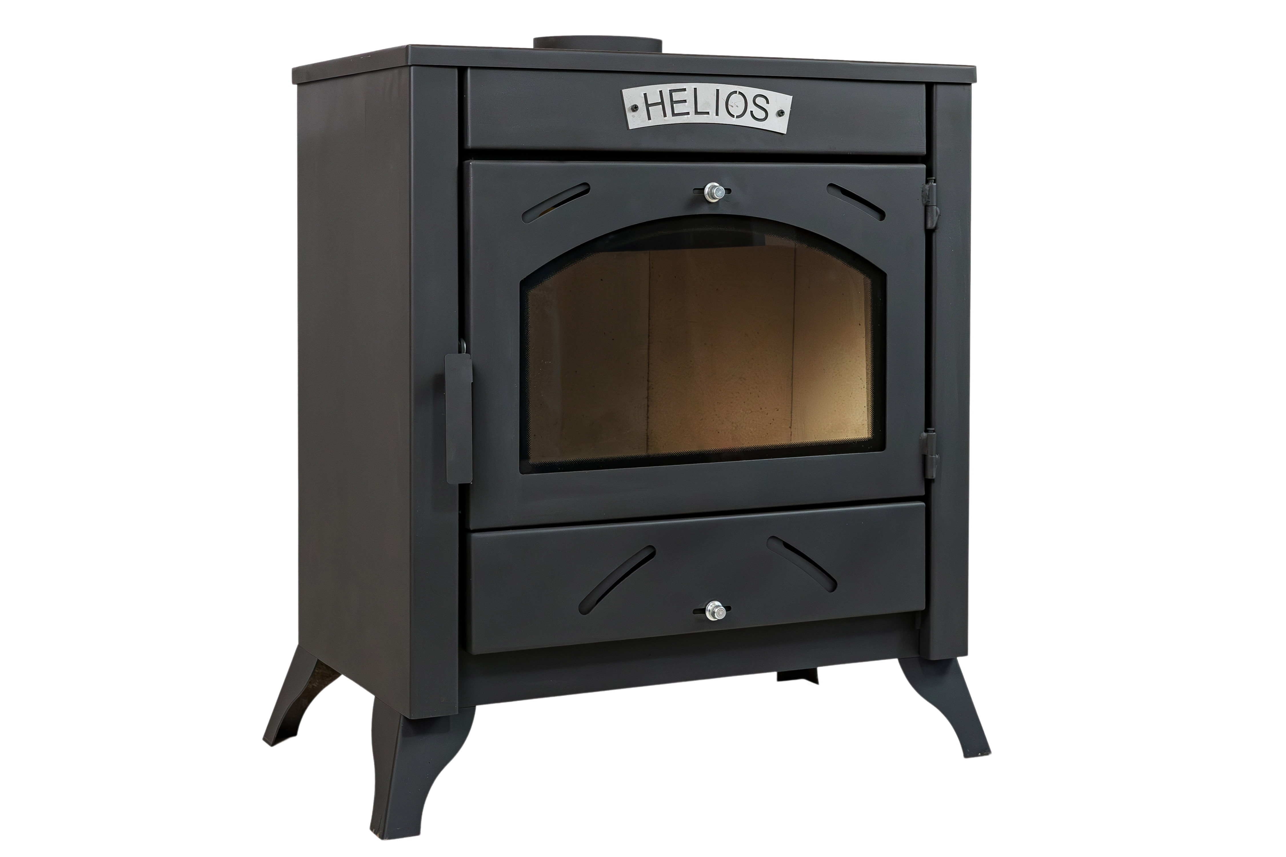 PIEC STALOWY PIECYK KOMINEK HELIOS + AKCESORIA PRZYŁĄCZENIOWE FI 150 ZESTAW