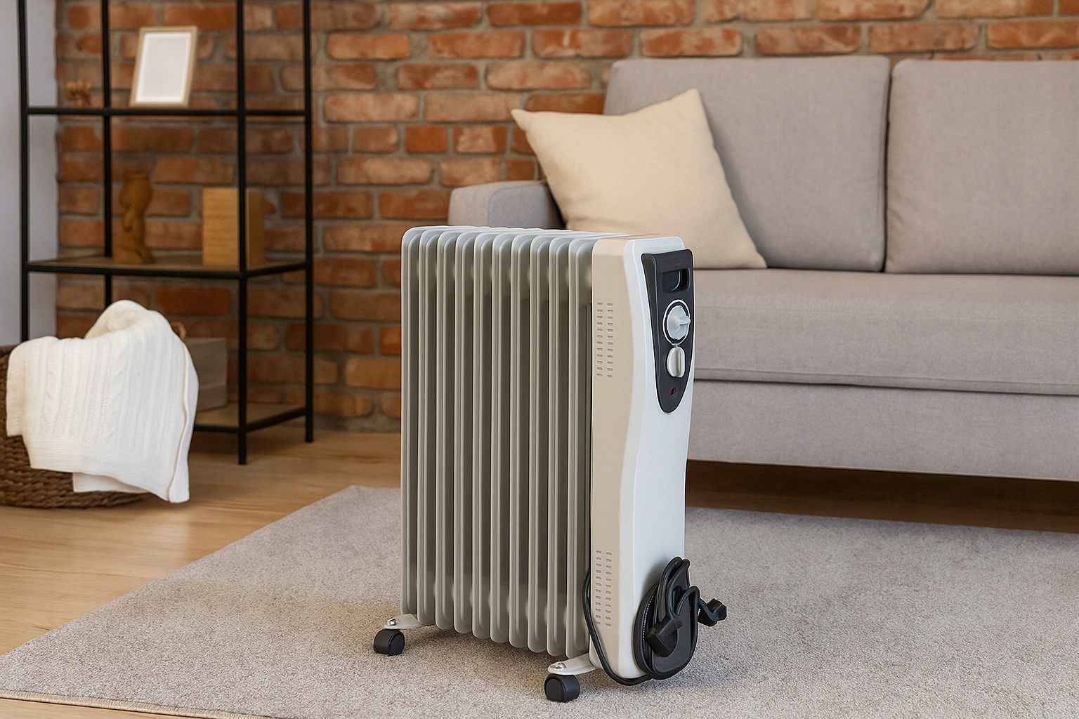 Grzejnik Elektryczny Olejowy 2500W Termostat 11 Żeber Olejak Duża Moc