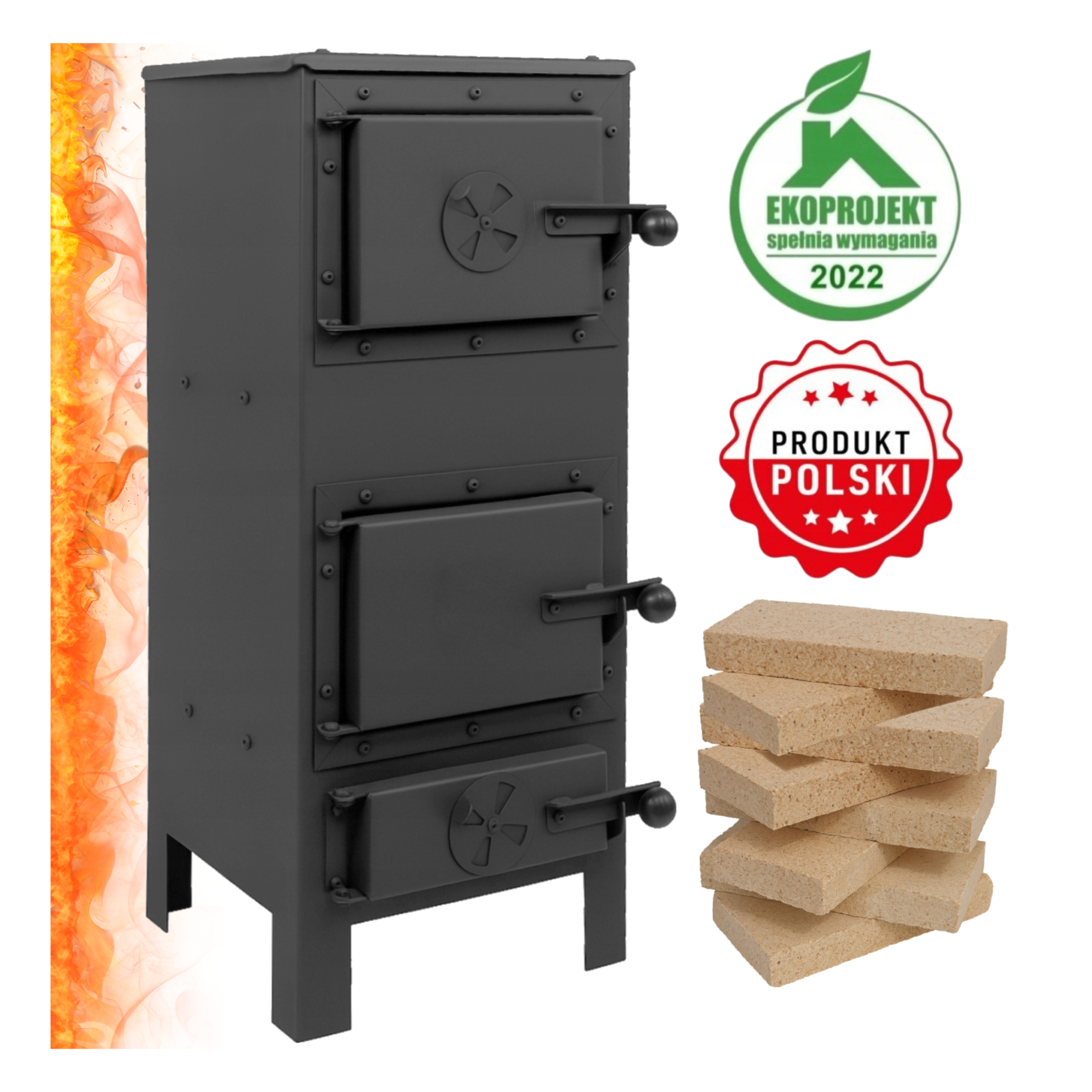 PIEC SZAMOTOWY HERA KOZA KOMINEK STALOWY POLSKI 8 CEGIEŁ EKOPROJEKT 2022