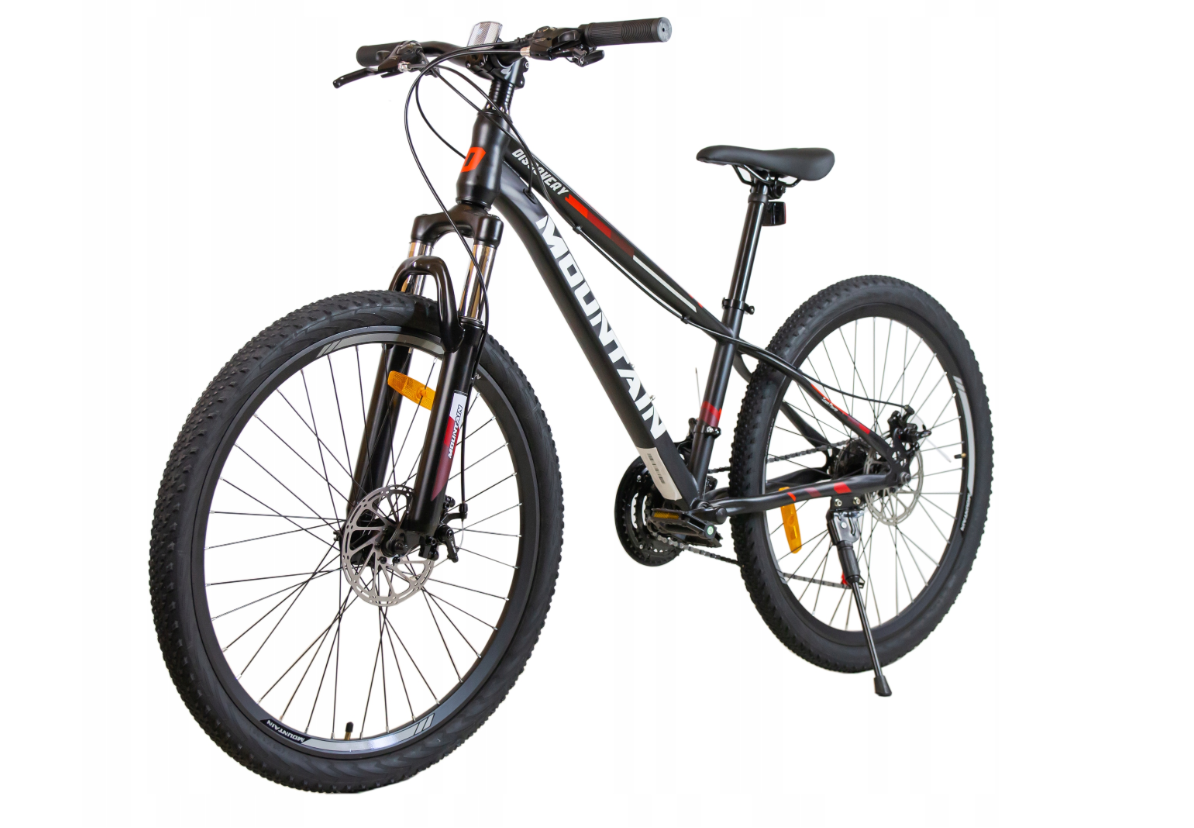 ROWER GÓRSKI MOUNTAIN MTB 24 CALI STALOWY CZARNO CZERWONY