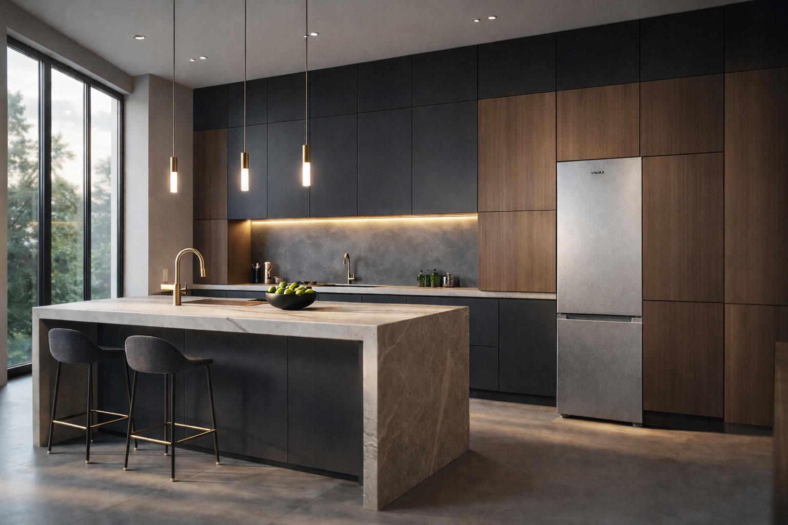 Lodówka Lodówko zamrażarka chłodziarka 180cm 262L Low Frost INOX 39dB