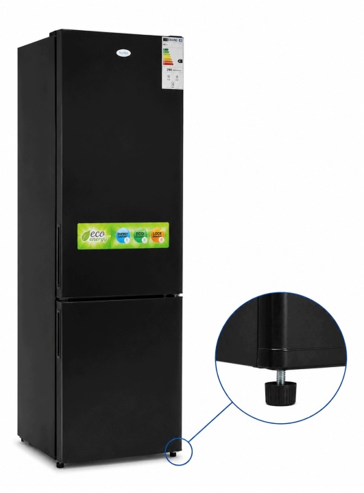 Lodówka Lodówko Zamrażarka Chłodziarka 178cm 263L CZARNA 41dB Low Frost