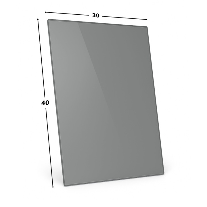 SZYBA OCHRONNA HARTOWANA 40X30 PRZED POD KOMINEK PIEC SZKŁO PÓŁKA PODSTAWA GRAFITOWA