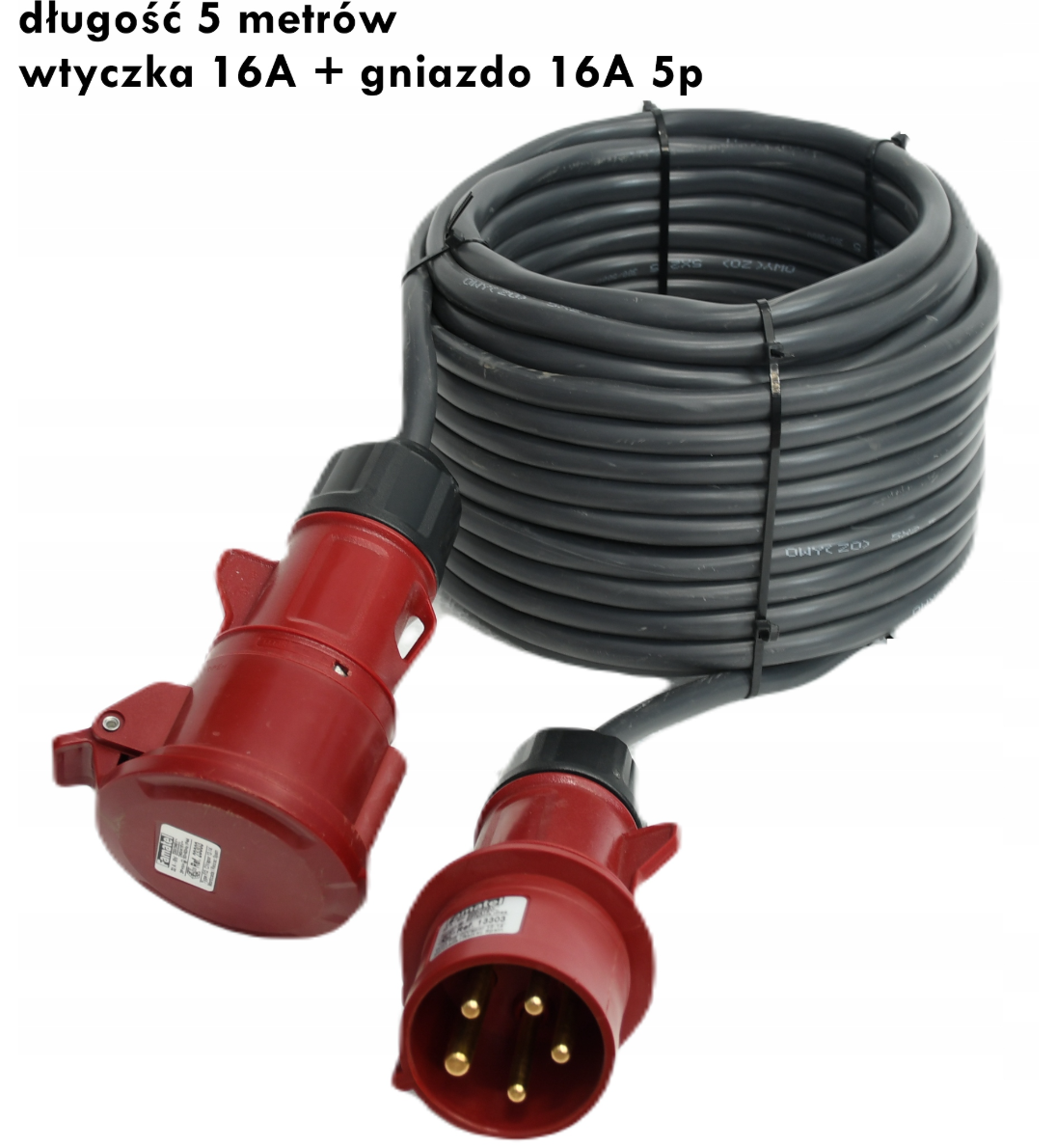 PRZEDŁUŻKA PRZEDŁUŻACZ KABEL PRZEWÓD BUDOWLANY SIŁOWY 5 metrów 16A / 32A