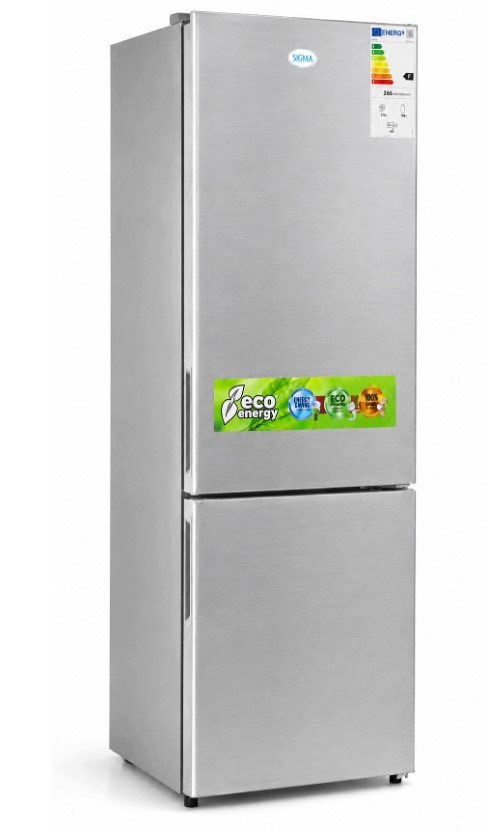 Lodówka Lodówko Zamrażarka Chłodziarka 178cm 263L INOX 41dB Low Frost