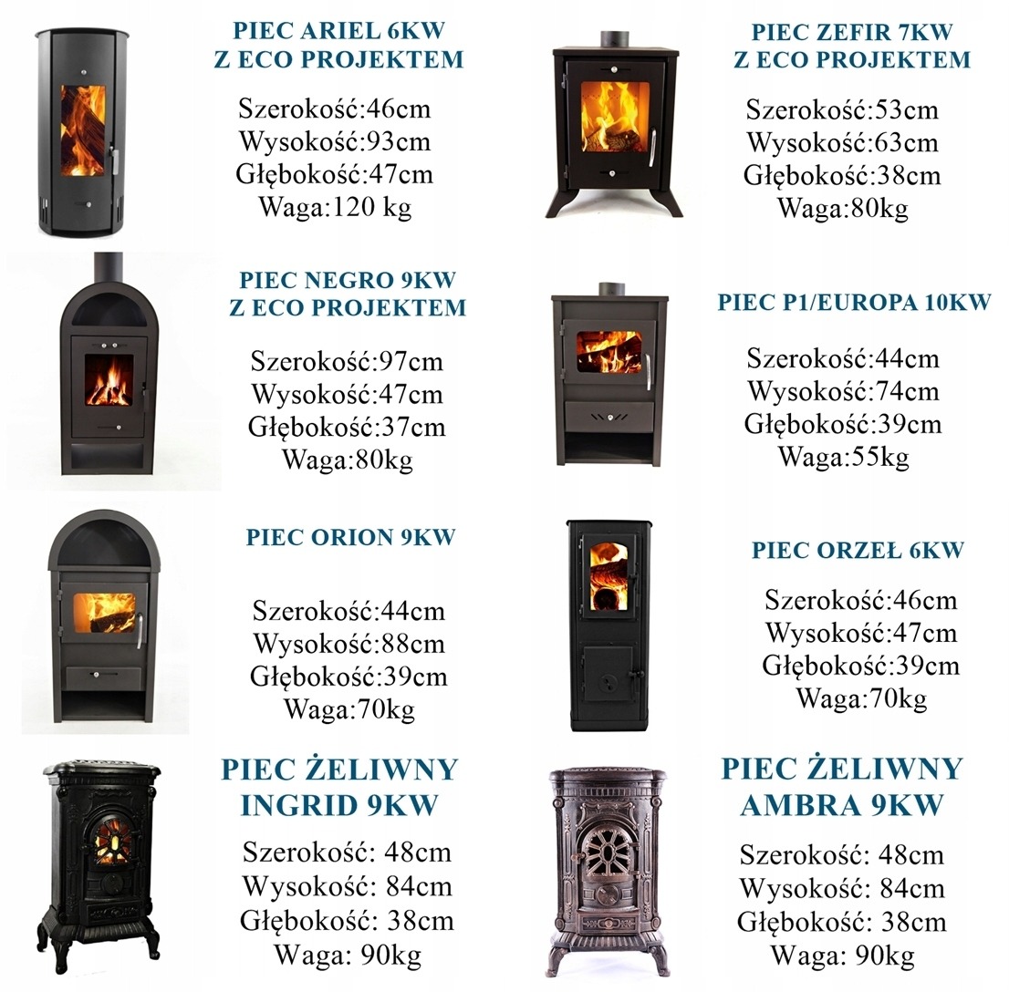 ZESTAW KOMINEK PIECYK WOLNOSTOJĄCY ATLAS +KOLANKO ROZETA RURA 1M 0,5M SZYBER FI 120 MM
