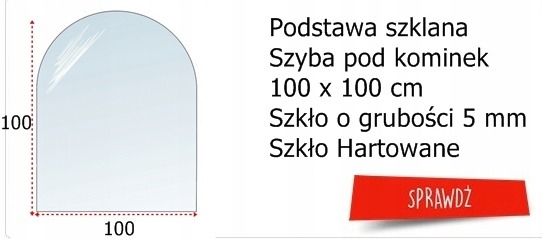 SZYBA OCHRONNA HARTOWANA 80x60 PRZED POD KOMINEK PIEC SZKŁO PÓŁKA PODSTAWA