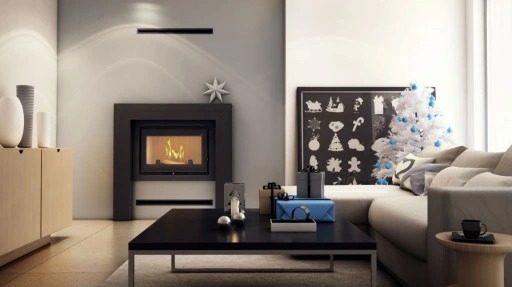 SZYBA Z DEKOREM 60x40 CZARNĄ RAMKĄ SZKŁO ŻAROODPORNE DO KOMINKA DRZWICZEK