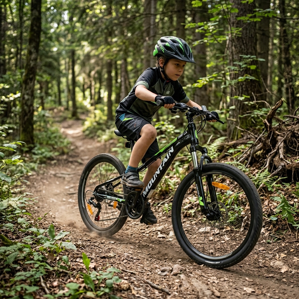 ROWER GÓRSKI MOUNTAIN  MTB 24 CALI  STALOWY  CZARNO ZIELONY