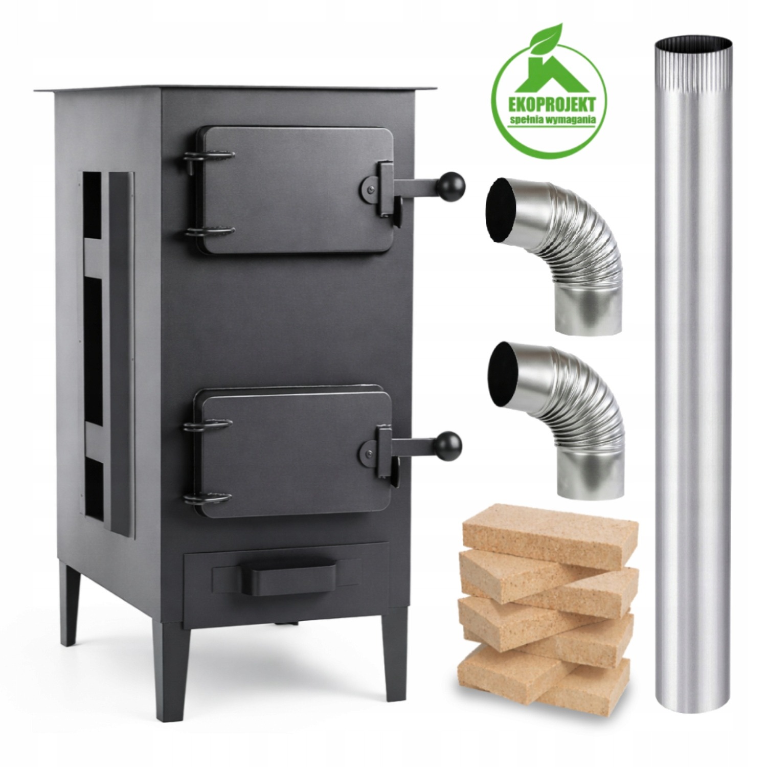 PIEC PIECYK SZAMOTOWY KOZA APOLLO ATEST + 2 X KOLANKO, RURA 1M