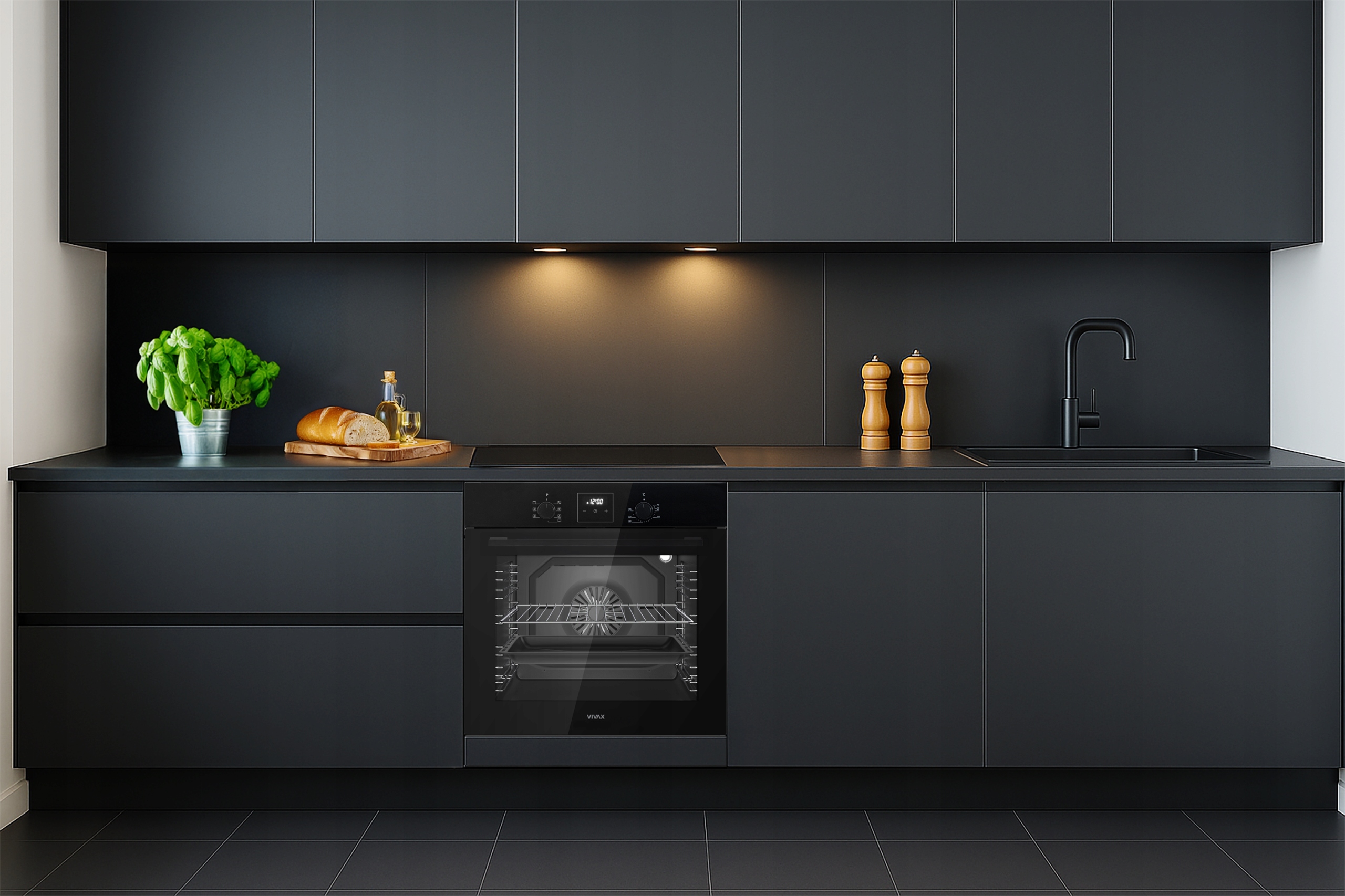 PIEKARNIK DO ZABUDOWY VIVAX BO-808BFD G KOMPAKTOWY ELEKTRYCZNY 80L 60cm 2+3