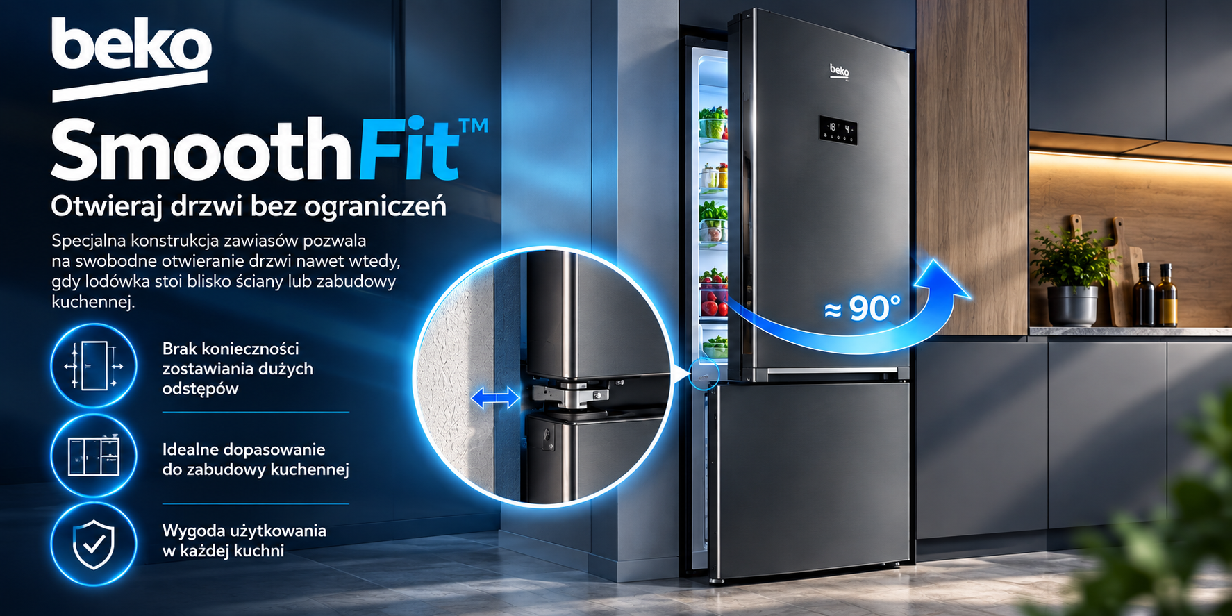 Lodówka Beko B5RCNA345HG1 180cm HarvestFresh No Frost AeroFlow