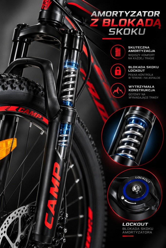 ROWER GÓRSKI MĘSKI KOŁA 27,5 CAMP XC SHIMANO ALUMINIUM MTB 160-185cm