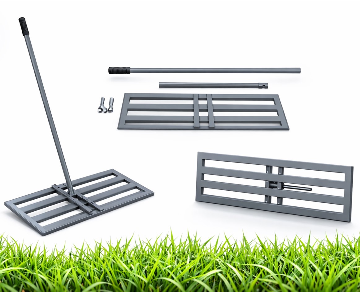 NIWELATOR TERENU RĘCZNY 100X30CM RÓWNIARKA DO TRAWNIKA ROZGNIATARKA GRABIE