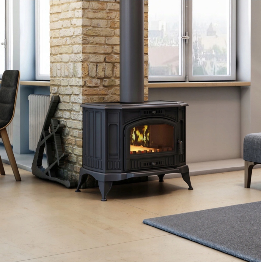 KOMINEK PIEC ŻELIWNY K9 +KOLANKO ROZETA RURA 1M RURA 0,5M FI 150 MM ZESTAW