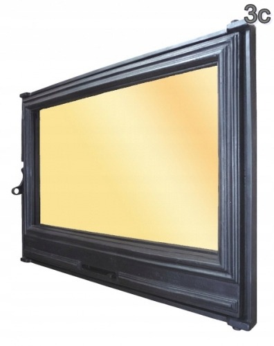 DRZWICZKI DRZWI ŻELIWNE MODEL SD1 DO KOMINKA PIECA KOMINKOWE SOLIDNE ŻELIWO