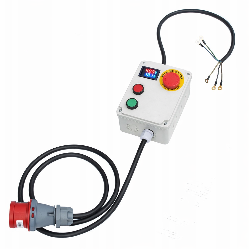 Wyłącznik do Silnika 3F 40A 400V z Amperomierzem | 5,5–18,5kW | Start/Stop