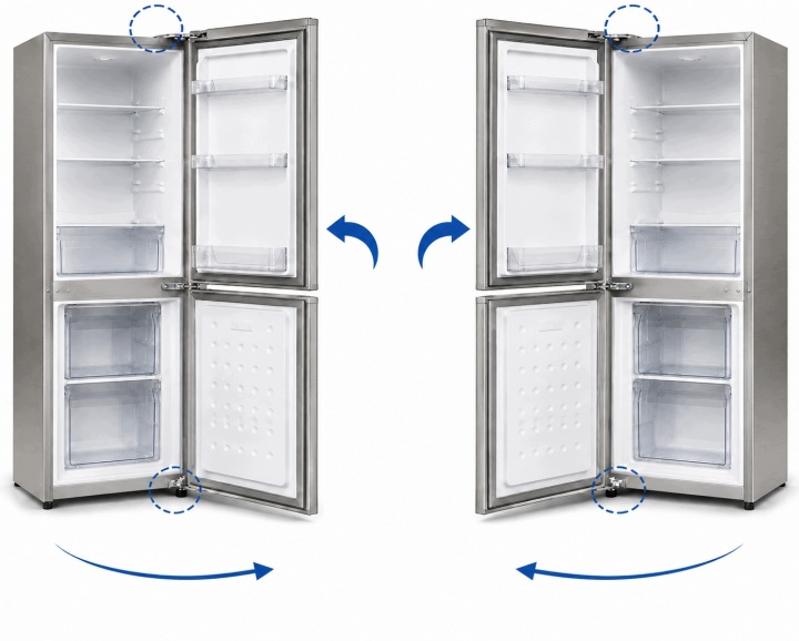 Lodówka Lodówko Zamrażarka Chłodziarka 146cm 162L Inox 41dB Low Frost