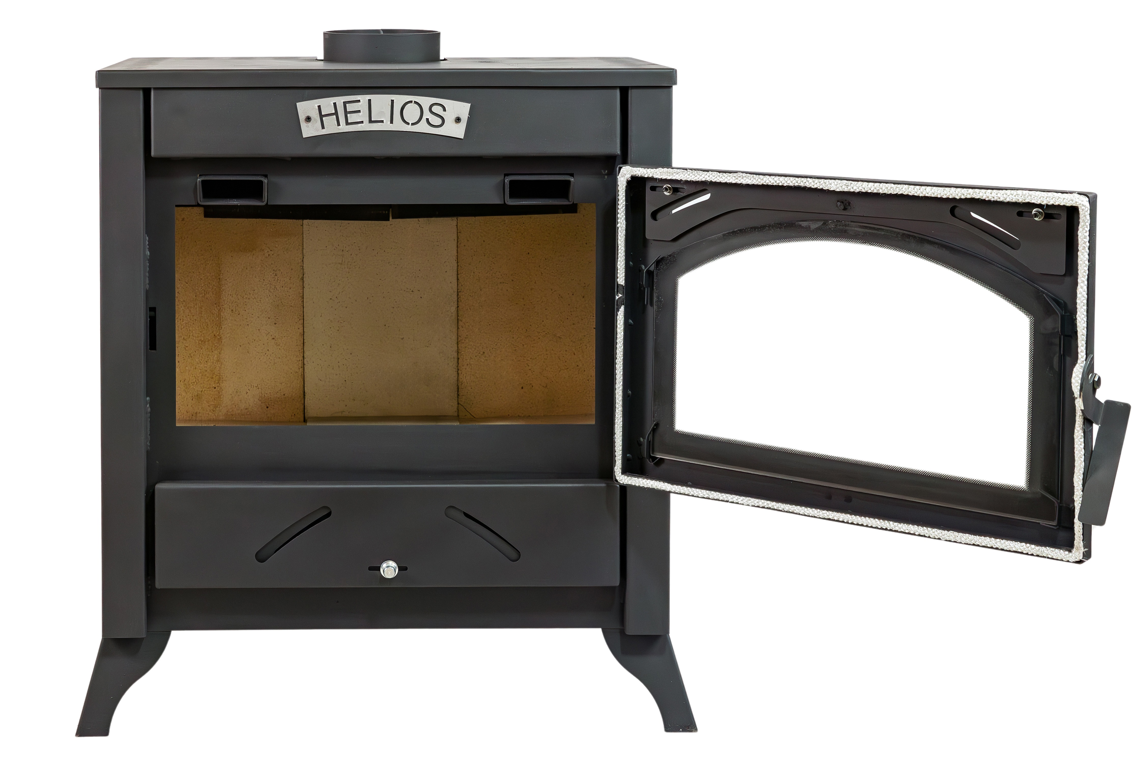 PIEC STALOWY PIECYK KOMINEK HELIOS + AKCESORIA PRZYŁĄCZENIOWE FI 150 ZESTAW