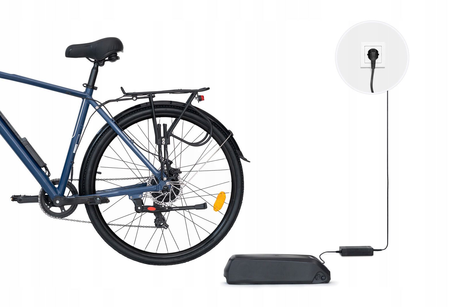 ROWER ELEKTRYCZNY  FANTOM CZARNY  MĘSKI 28 TREKKINGOWY ZE WSPOMAGANIEM 60-70km SHIMANO