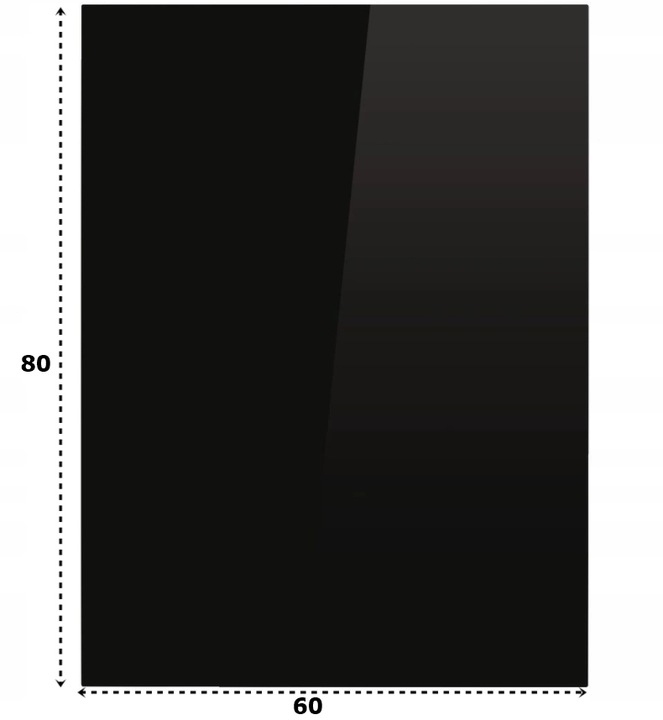 SZYBA SZKŁO HARTOWANE POD KOMINEK PODSTAWA POD PIEC 5MM CZARNA 80X60