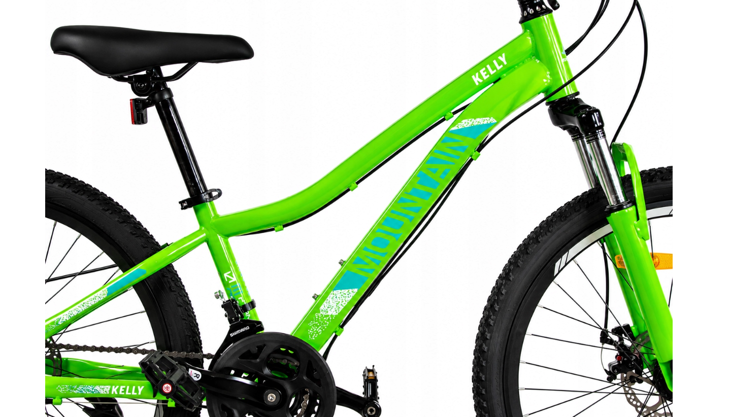 ROWER GÓRSKI MTB 24 CALI NA KOMUNIĘ AMORTYZACJA HAMULCE TARCZOWE 130-145cm