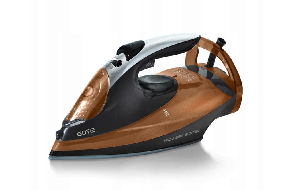 Żelazko parowe GOTIE GZE-3000 Bardzo Mocne 3000 W Ceramiczna stopa Strażak