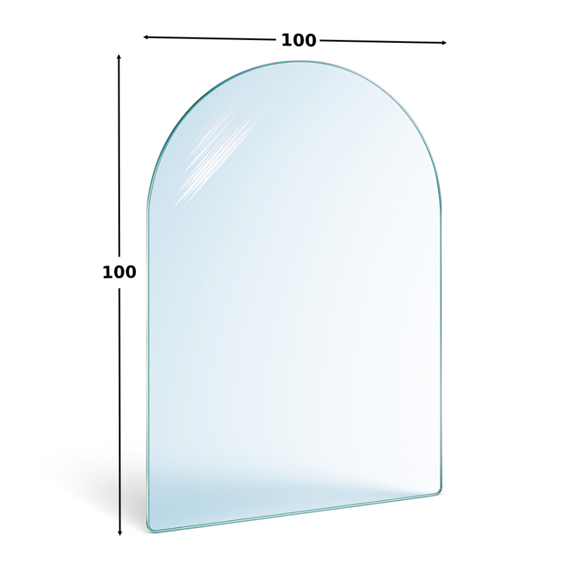SZYBA OCHRONNA HARTOWANA 100x100 PRZED POD KOMINEK PIEC SZKŁO PÓŁKA PODSTAWA BIAŁA ŁUK