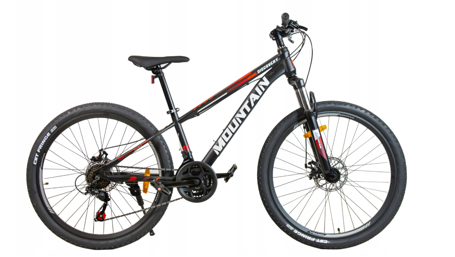 ROWER GÓRSKI MOUNTAIN MTB 24 CALI STALOWY CZARNO CZERWONY