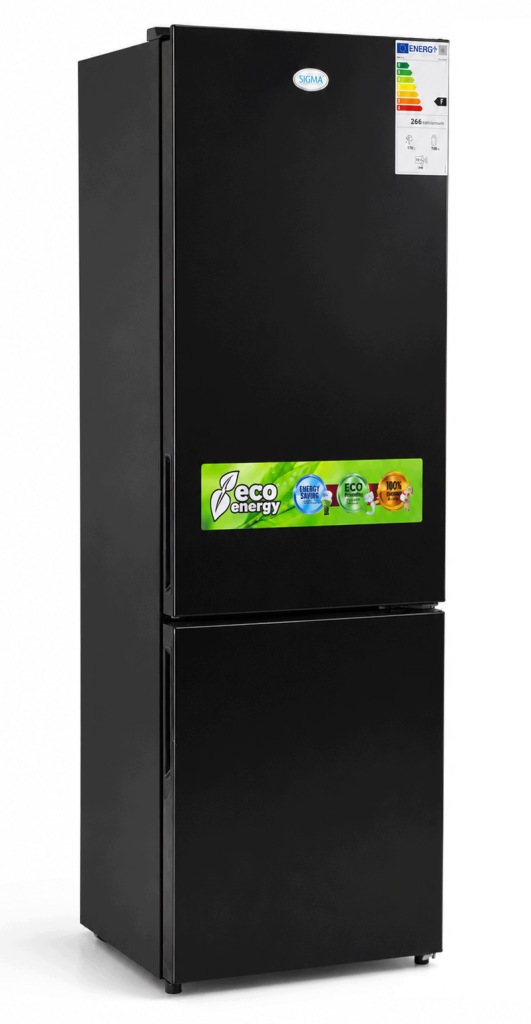Lodówka Lodówko Zamrażarka Chłodziarka 178cm 263L CZARNA 41dB Low Frost