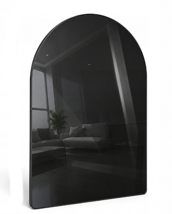 Szyba Hartowana pod kominek Czarna 100x100 Łuk