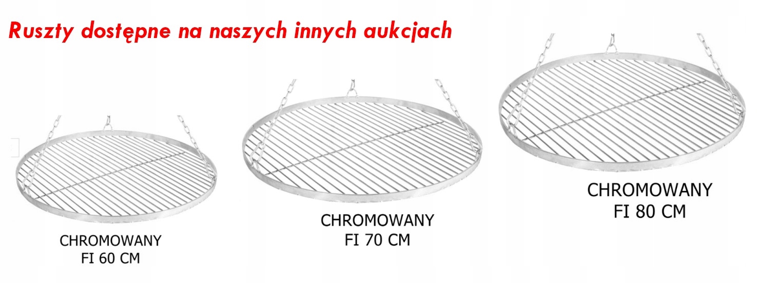 Ruszt nierdzewny okrągły do grilla średnica 60 cm