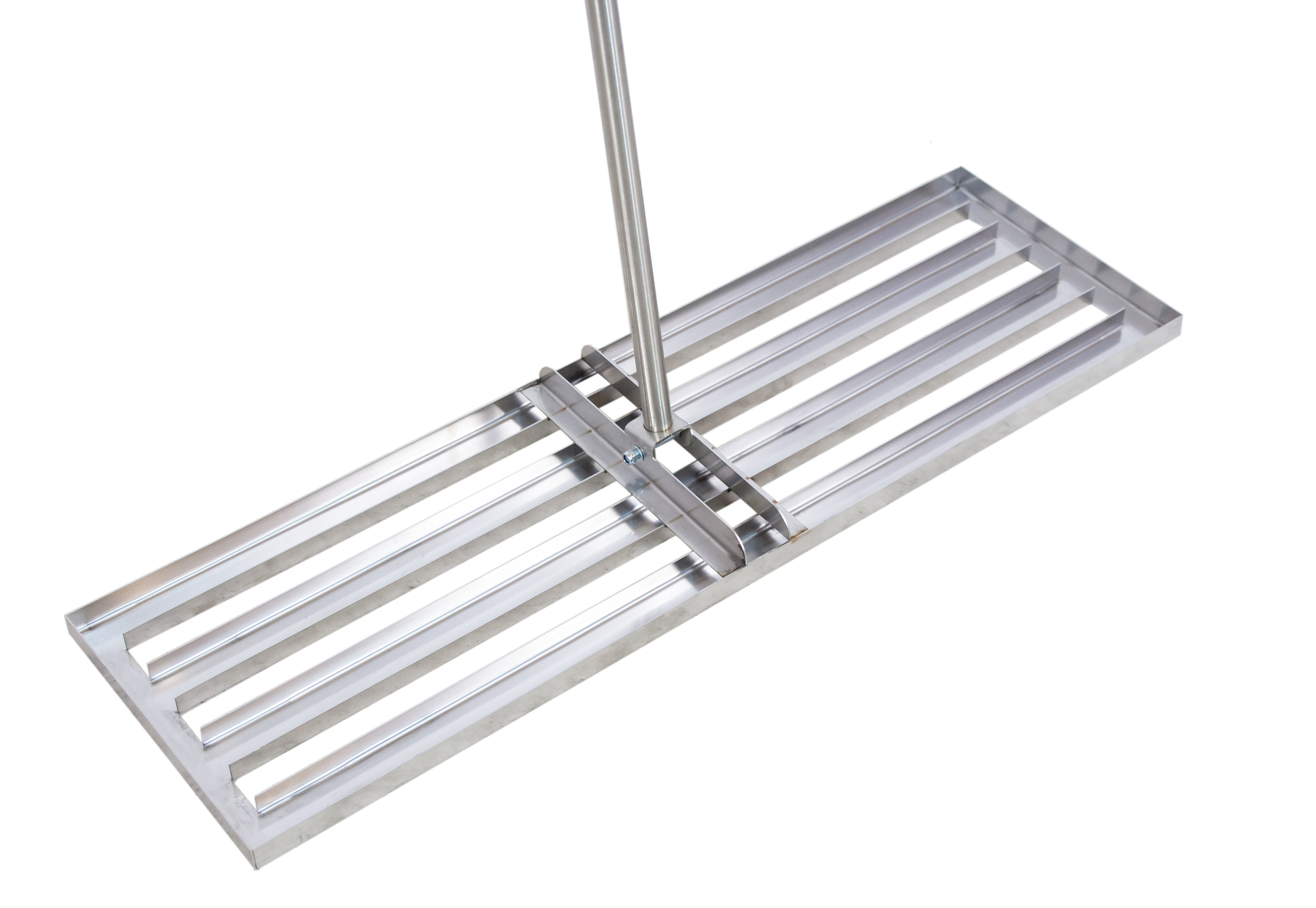 NIWELATOR TERENU RĘCZNY 100X30CM RÓWNIARKA DO TRAWNIKA ROZGNIATARKA SREBRNY