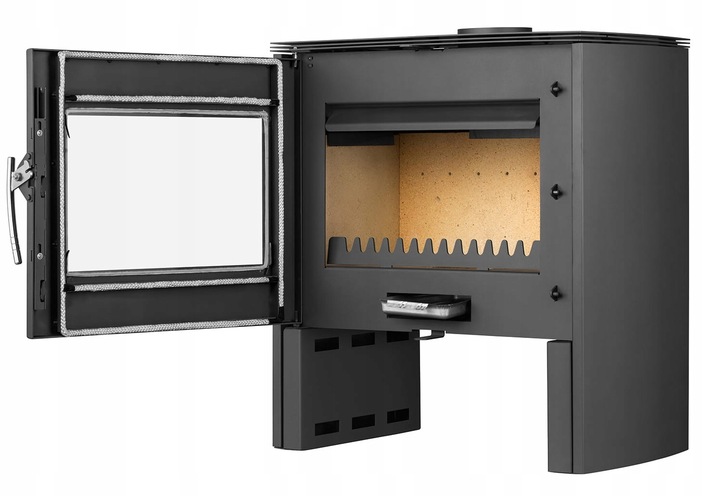 PIEC KOMINEK STALOWY KOZA NYKS Z SZYBĄ Z DEKOREM CERTYFIKAT EKO 8 kW
