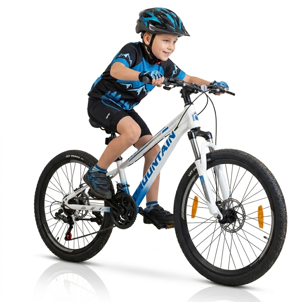 ROWER GÓRSKI MOUNTAIN MTB 24 CALI STALOWY BIAŁO NIEBIESKI