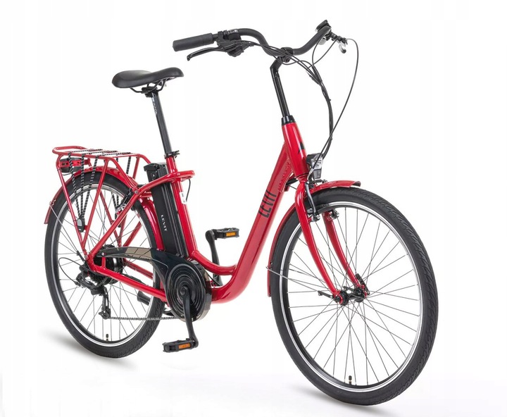Rower elektryczny Hurtex E-bike Lady 26 red/black rama 18 cali aluminium koło 26 