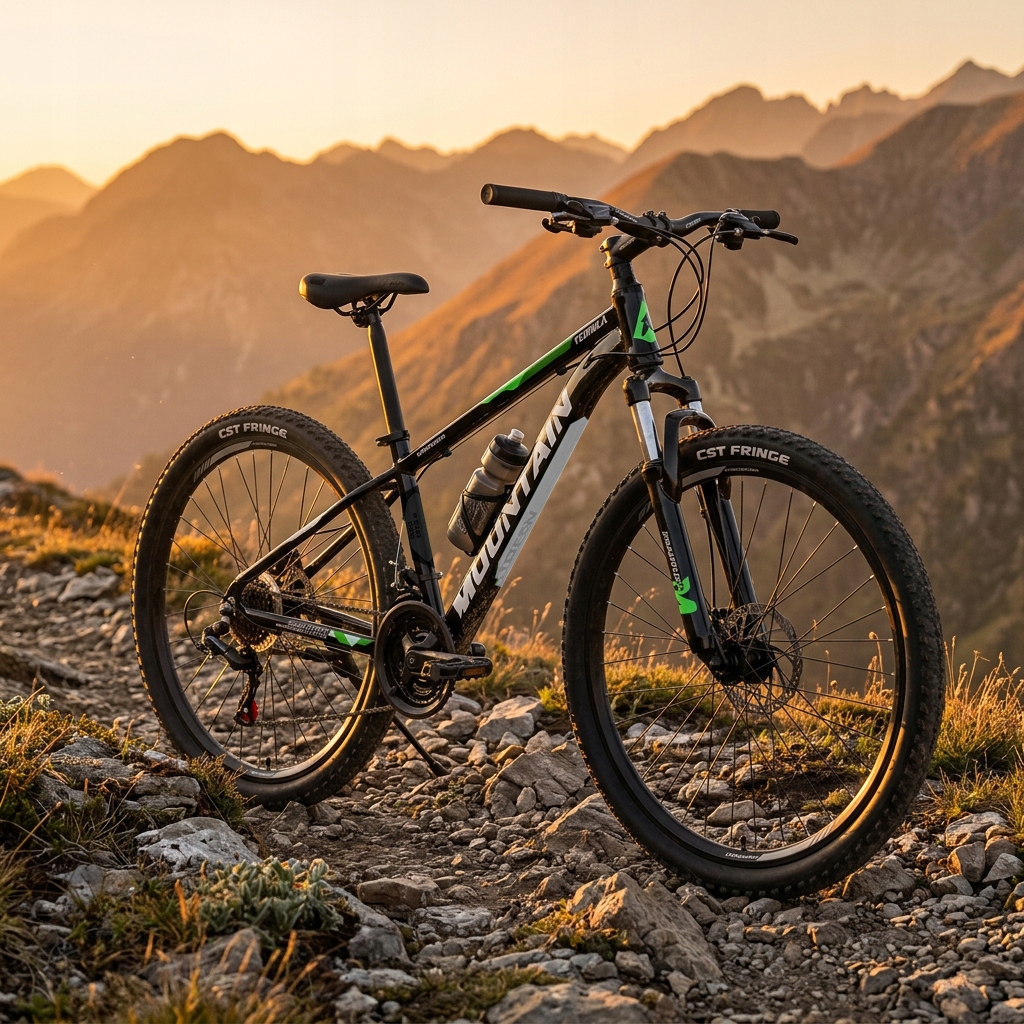 ROWER GÓRSKI MOUNTAIN  MTB 24 CALI  STALOWY  CZARNO ZIELONY