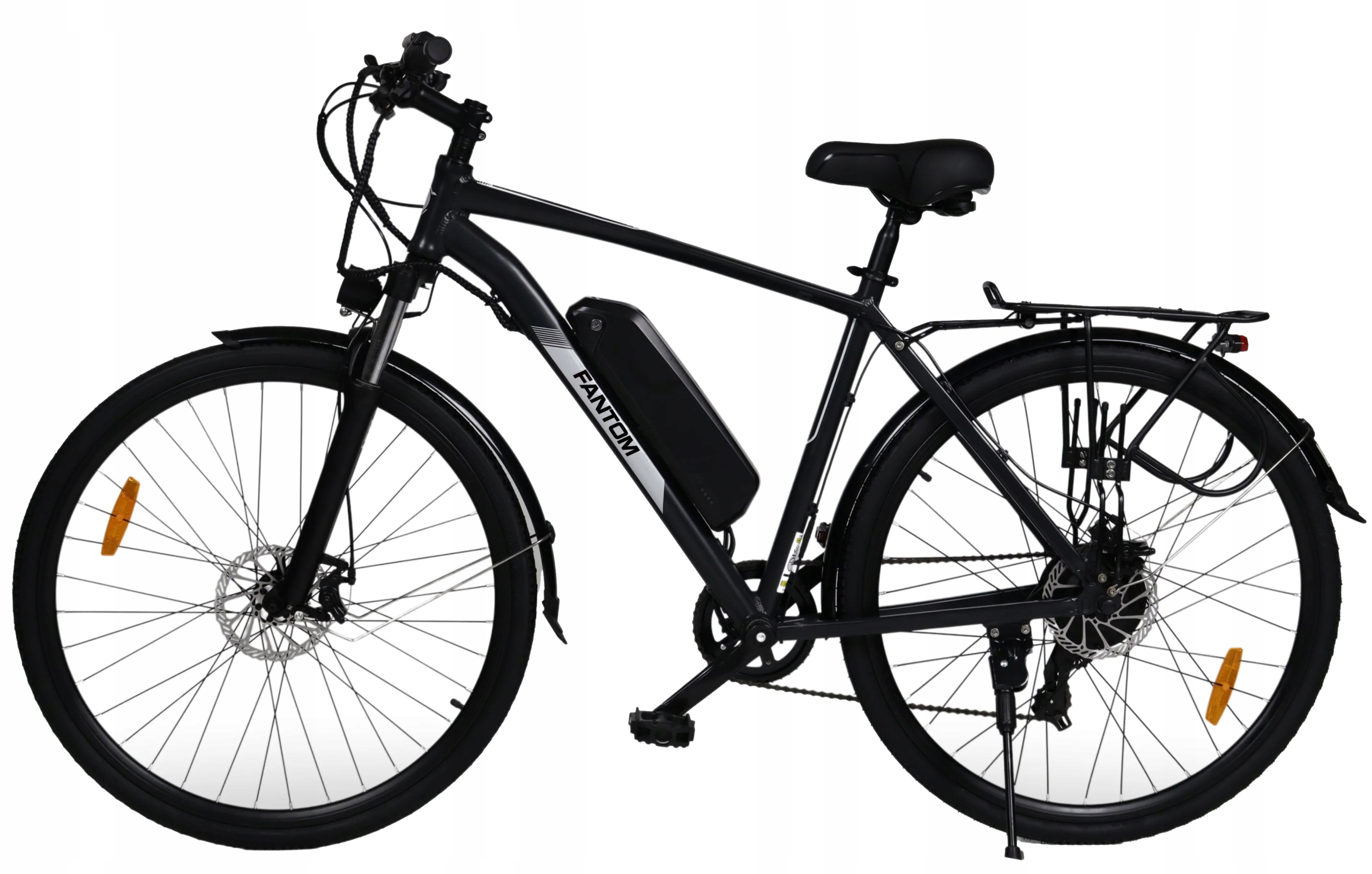 ROWER ELEKTRYCZNY  FANTOM CZARNY  MĘSKI 28 TREKKINGOWY ZE WSPOMAGANIEM 60-70km SHIMANO
