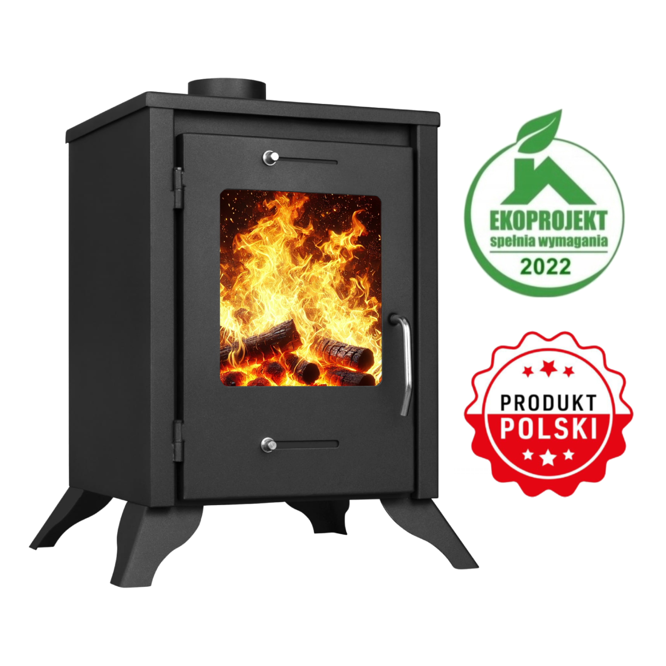 PIEC ZEFIR 6,8KW KOZA WOLNOSTAJĄCY STALOWY POLSKI EKO