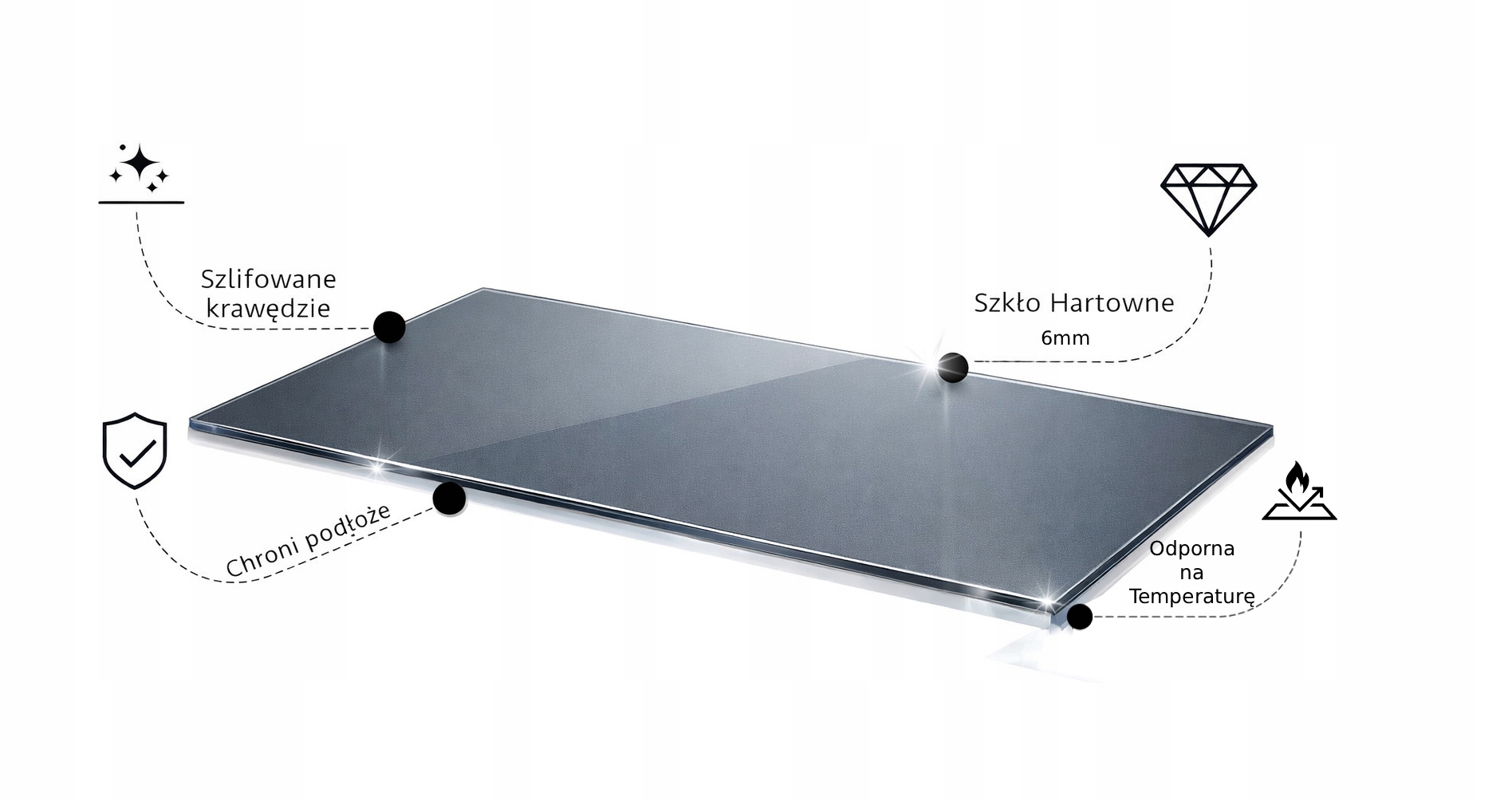 80X60 SZYBA HARTOWANA GRAFITOWA 6MM