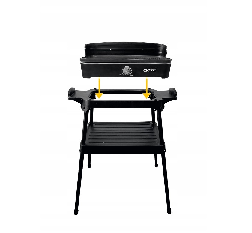 GRILL ELEKTRYCZNY 2W1 STOJĄCY STOŁOWY NA BLAT DUŻA MOC 2200W PŁYTA 50x25cm