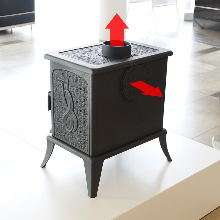 KOMINEK PIEC ŻELIWNY K9 +KOLANKO ROZETA RURA 1M RURA 0,5M FI 150 MM ZESTAW