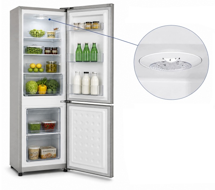 Lodówka Lodówko Zamrażarka Chłodziarka 146cm 162L Inox 41dB Low Frost
