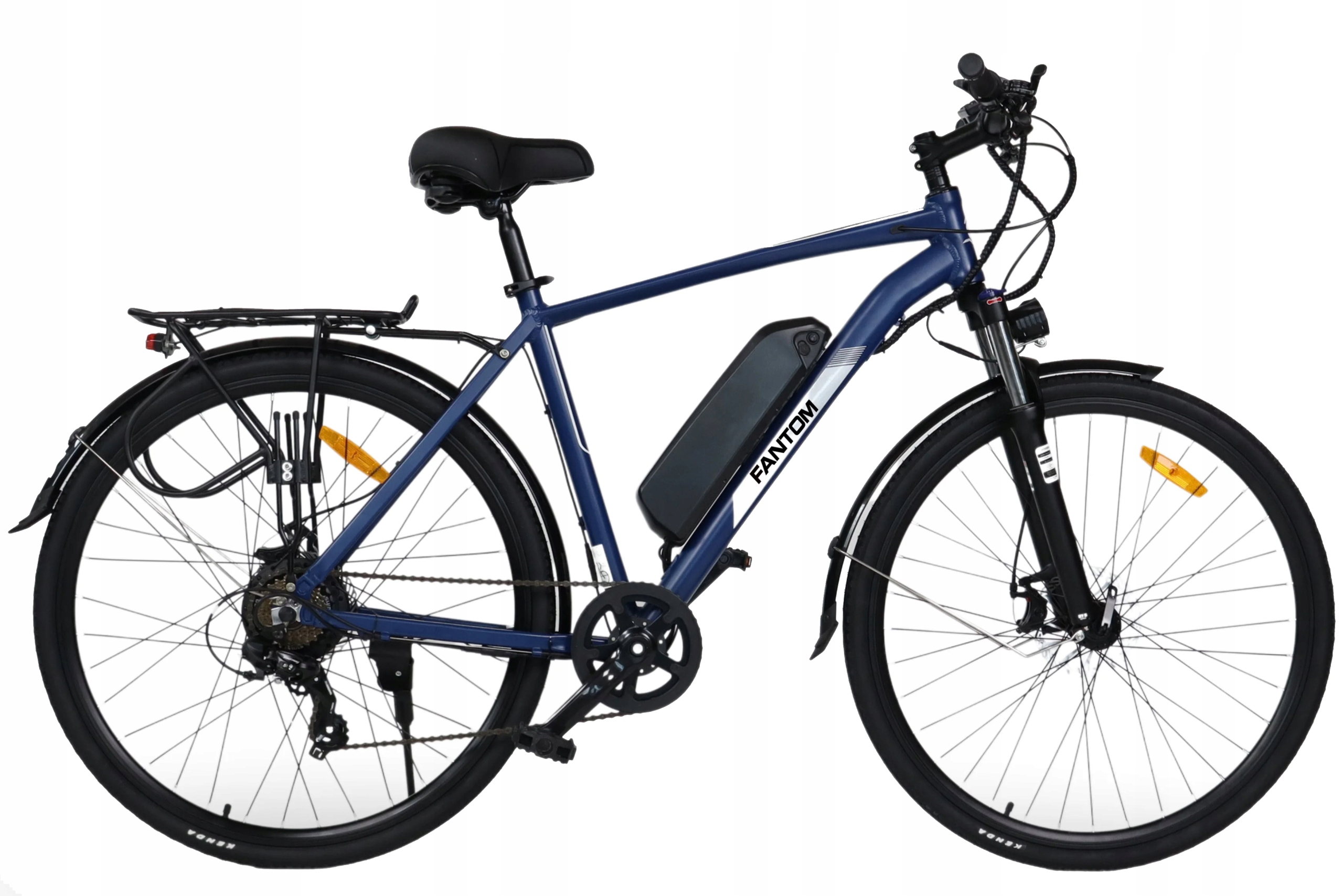 ROWER ELEKTRYCZNY FANTOM GRANATOWY MĘSKI 28 TREKKINGOWY ZE WSPOMAGANIEM 60-70km SHIMANO