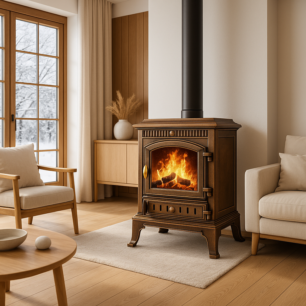 PIEC ŻELIWNY PIECYK KOZA KOMINEK ATENA 9KW + AKCESORIA KOMINKOWE ZESTAW