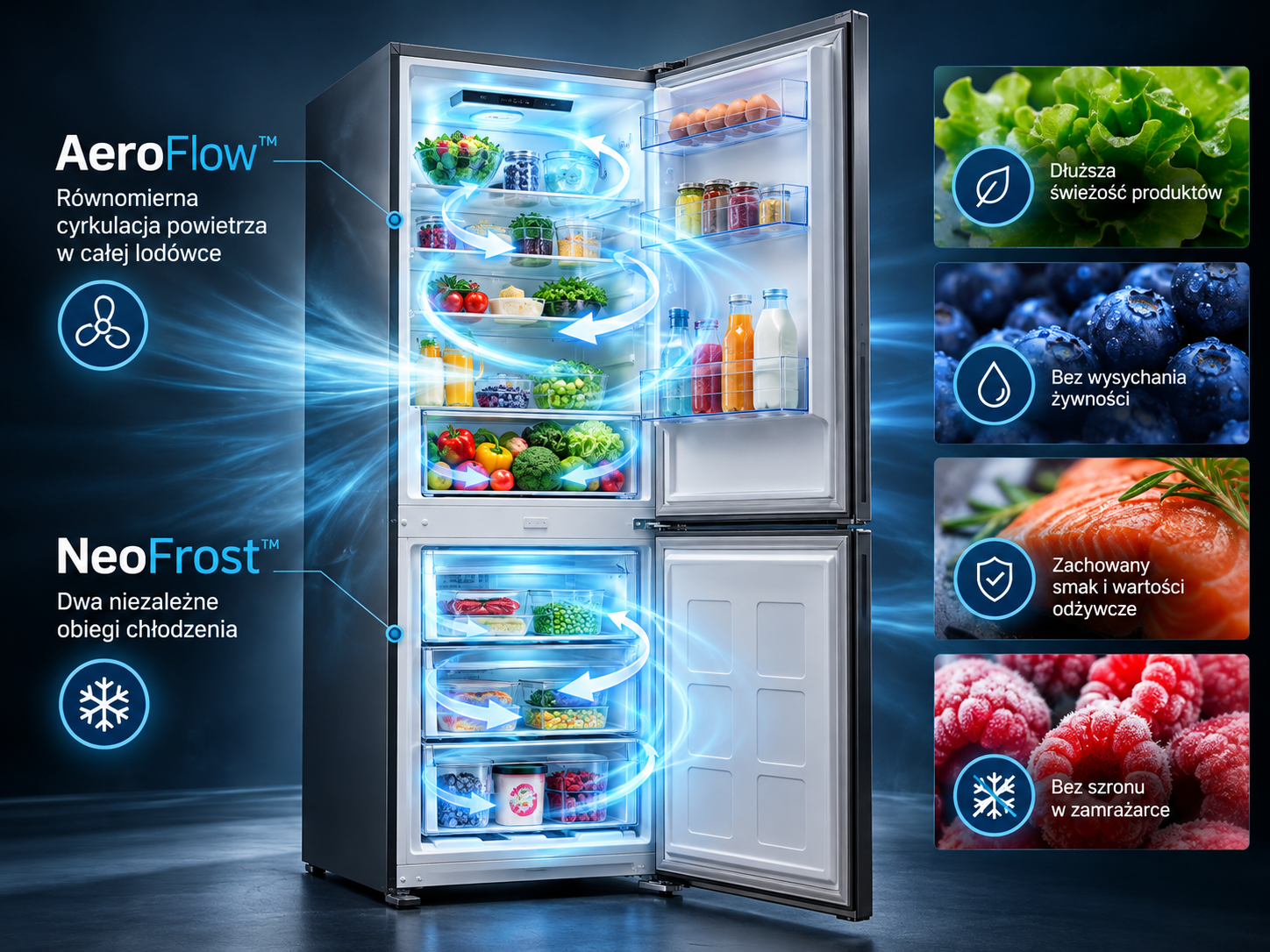 Lodówka Beko B5RCNA345HG1 180cm HarvestFresh No Frost AeroFlow