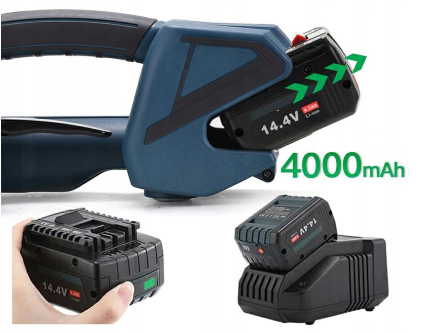 Bandownica ręczna akumulatorowa wiązarka zgrzewarka do palet 4000mAh PET/PP