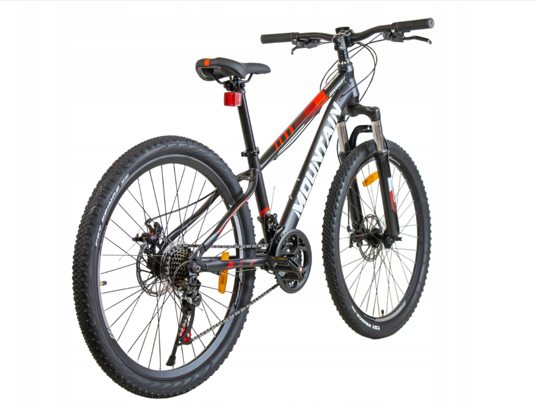 ROWER GÓRSKI MOUNTAIN MTB 24 CALI STALOWY CZARNO CZERWONY